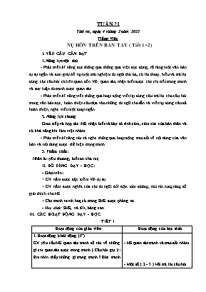 Kế hoạch bài dạy khối Lớp 3 - Tuần 21 NH 2024-2025 (Cao Thị Phương Thảo)