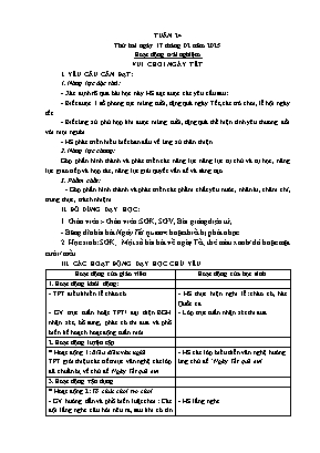Kế hoạch bài dạy khối Lớp 3 - Tuần 24 NH 2024-2025 (Cao Thị Phương Thảo)