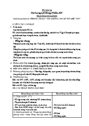 Kế hoạch bài dạy Khối Lớp 3 - Tuần 26 NH 2024-2025 (Cao Thị Tuyết Mai)