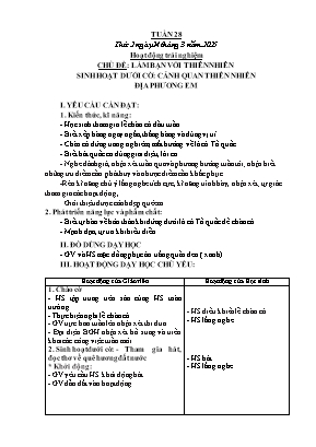 Kế hoạch bài dạy Khối Lớp 3 - Tuần 28 NH 2024-2025 (Cao Thị Tuyết Mai)
