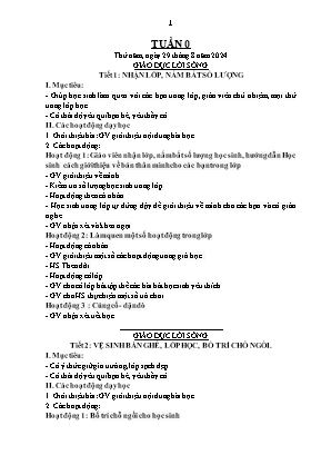 Kế hoạch bài dạy Khối Lớp 4 - Tuần 0 NH 2024-2025 (Nguyễn Thị Hoa Quỳnh)