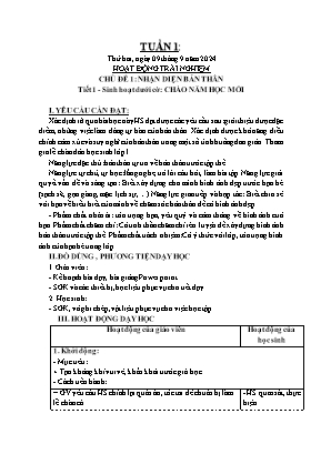Kế hoạch bài dạy Khối Lớp 4 - Tuần 1 NH 2024-2025 (Đoàn Thị Thu Hà)