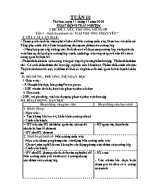 Kế hoạch bài dạy Khối Lớp 4 - Tuần 10 NH 2024-2025 (Nguyễn Thị Hoa Quỳnh)