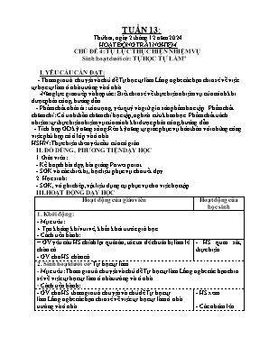 Kế hoạch bài dạy Khối Lớp 4 - Tuần 13 NH 2024-2025 (Nguyễn T Thanh Tùng)