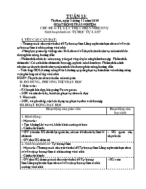 Kế hoạch bài dạy Khối Lớp 4 - Tuần 13 NH 2024-2025 (Nguyễn Thị Hoa Quỳnh)