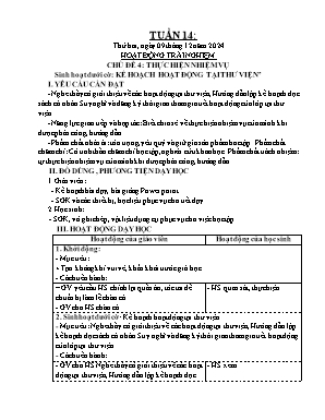 Kế hoạch bài dạy Khối Lớp 4 - Tuần 14 NH 2024-2025 (Nguyễn Thị Hoa Quỳnh)