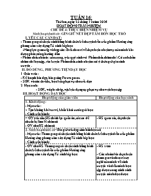 Kế hoạch bài dạy Khối Lớp 4 - Tuần 16 NH 2024-2025 (Nguyễn Thị Hoa Quỳnh)