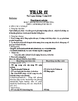 Kế hoạch bài dạy Khối Lớp 4 - Tuần 17 NH 2024-2025 (Đoàn Thị Thu Hà)
