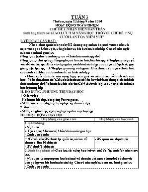 Kế hoạch bài dạy Khối Lớp 4 - Tuần 3 NH 2024-2025 (Nguyễn Thị Hoa Quỳnh)