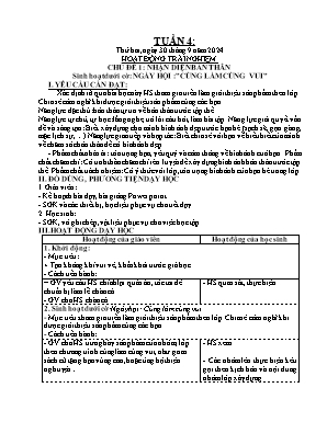 Kế hoạch bài dạy Khối Lớp 4 - Tuần 4 NH 2024-2025 (Đoàn Thị Thu Hà)