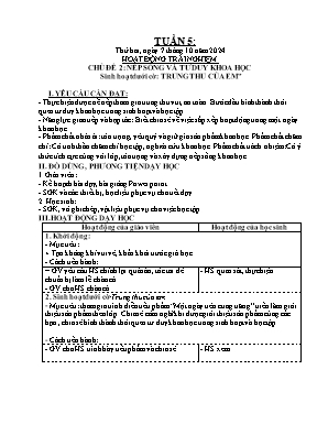 Kế hoạch bài dạy Khối Lớp 4 - Tuần 5 NH 2024-2025 (Đoàn Thị Thu Hà)
