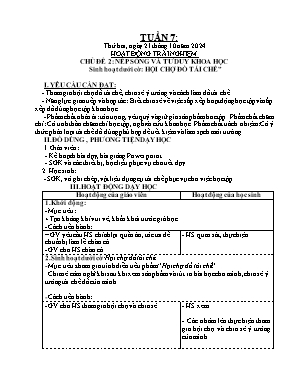 Kế hoạch bài dạy Khối Lớp 4 - Tuần 7 NH 2024-2025 (Đoàn Thị Thu Hà)