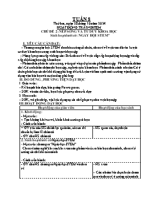 Kế hoạch bài dạy Khối Lớp 4 - Tuần 8 NH 2024-2025 (Nguyễn Thị Hoa Quỳnh)