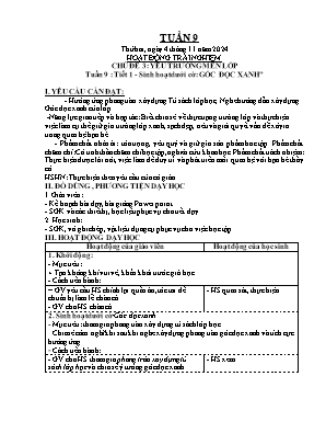 Kế hoạch bài dạy Khối Lớp 4 - Tuần 9 NH 2024-2025 (Nguyễn T Thanh Tùng)