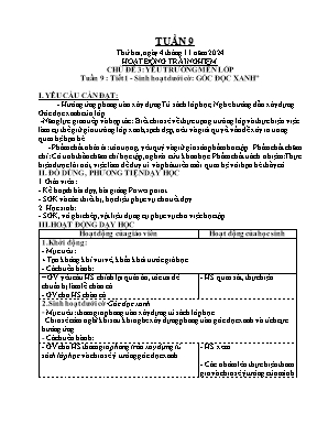 Kế hoạch bài dạy Khối Lớp 4 - Tuần 9 NH 2024-2025 (Nguyễn Thị Hoa Quỳnh)