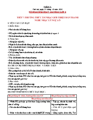 Kế hoạch bài dạy Tổng hợp các Khối Tiểu Học Môn: TNXH, Âm Nhạc, Công Nghệ - Tuần 7 NH 2024-2025 (Nguyễn Thị Thanh Hải)