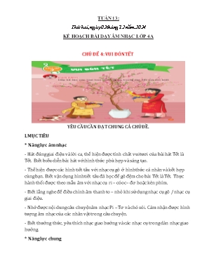 Kế hoạch bài dạy Tổng hợp các Khối Tiểu Học Môn: TNXH, Âm Nhạc, Công Nghệ - Tuần 13 NH 2024-2025 (Nguyễn Thị Thanh Hải)