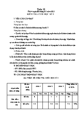 Ma trận và Đề thi Kiểm tra Cuối Học kì I Tin Học 3 (Kèm đáp án)