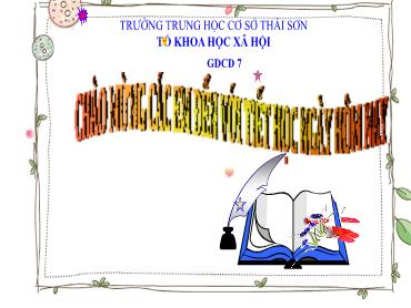 Bài giảng Giáo dục công dân 7 (Cánh diều) - Bài 5: Giữ chữ tín - Trường THCS Thái Sơn