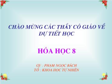 Bài giảng Hóa học 8 (Kết nối tri thức) - Bài 5: Định luật bảo toàn khối lượng - Trường THCS Thái Sơn