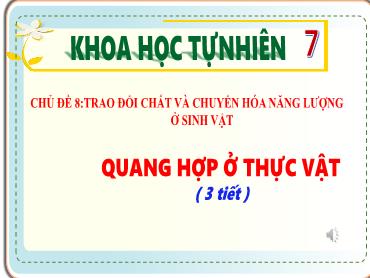 Bài giảng Khoa học tự nhiên 7 (Cánh diều) - Bài 18: Quang hợp ở thực vật - Trường THCS Thái Sơn