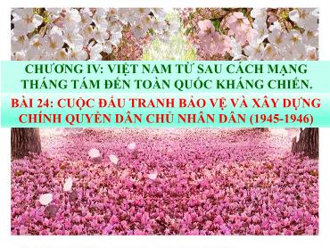 Bài giảng Lịch sử 9 - Bài 24: Cuộc đấu tranh bảo vệ và xây dựng chính quyển dân chủ nhân dân (1945-1946) - Trường THCS Thái Sơn