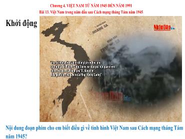 Bài giảng Lịch sử 9 (Kết nối tri thức) - Bài 13: Việt Nam trong năm đầu sau Cách mạng tháng Tám năm 1945 - Trường THCS Thái Sơn