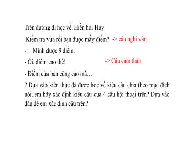 Bài giảng Ngữ văn 8 - Bài: Câu trần thuật - Trường THCS Thái Sơn