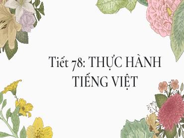 Bài giảng Ngữ văn 8 (Cánh diều) - Tiết 78, Bài: Thực hành Tiếng Việt - Trường THCS Thái Sơn