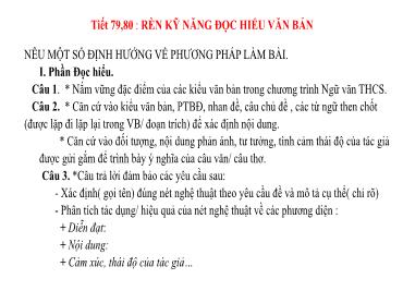 Bài giảng Ngữ văn 9 - Tiết 79+80, Bài: Rèn kỹ năng đọc hiểu văn bản - Trường THCS Thái Sơn