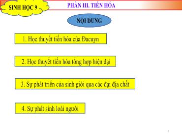 Bài giảng Sinh học 9 - Bài: Học thuyết tiến hóa Đacuyn - Trường THCS Thái Sơn