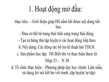 Bài giảng Thể dục 6 - Bài: Thể dục liên hoàn từ nhịp 24 đến nhịp 30 - Trường THCS Thái Sơn