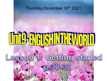 Bài giảng Tiếng Anh 7 - Unit 9: English in the world, Lesson 1 - Năm học 2021-2022 - Trường THCS Thái Sơn