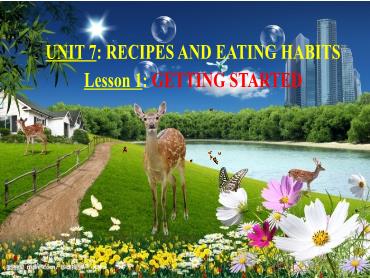 Bài giảng Tiếng Anh 9 - Unit 7: Recipes and eating habits, Lesson 1 - Trường THCS Thái Sơn