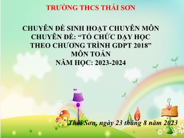 Bài giảng Toán 8 (Cánh diều) - Bài 1: Đơn thức nhiều biến. Đa thức nhiều biến (Tiết 1) - Trường THCS Thái Sơn