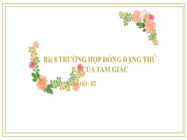 Bài giảng Toán 8 (Cánh diều) - Bài 8: Trường hợp đồng dạng thứ ba của tam giác - Trường THCS Thái Sơn