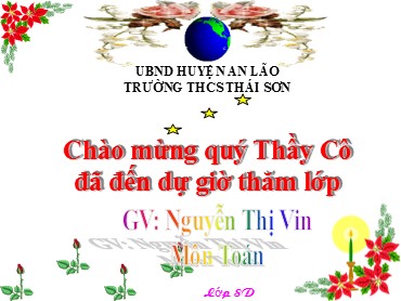 Bài giảng Toán 8 (Cánh diều) - Chương VIII, Bài 3: Đường trung bình của tam giác - Trường THCS Thái Sơn