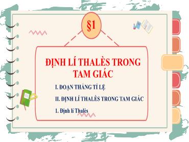 Bài giảng Toán 8 (Kết nối tri thức) - Bài 1: Định lí Thales trong tam giác - Trường THCS Thái Sơn