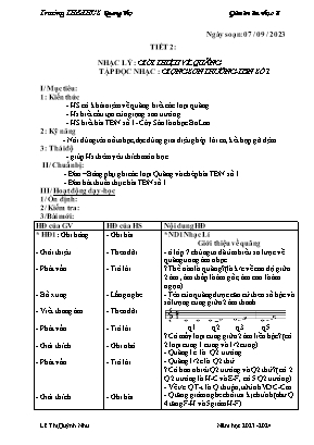 Giáo án Âm nhạc Lớp 8 - Tuần 2 - Năm học 2023-2024 - Lê Thị Quỳnh Như
