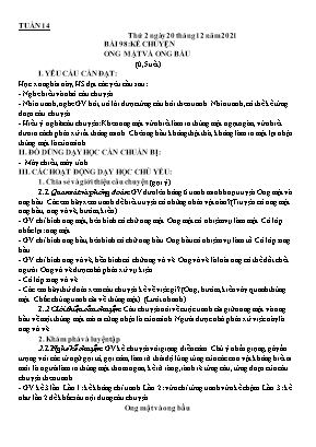Giáo án các môn học Khối 1 - Tuần 14 - Năm học 2021-2022 - Nguyễn Thị Trang
