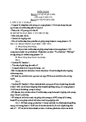 Giáo án các môn học Khối 1 - Tuần 15 - Nguyễn Thị Trang