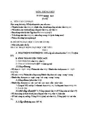 Giáo án các môn học Lớp 1 - Tuần 17 - Nguyễn Thị Thanh Mai