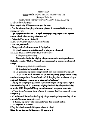 Giáo án các môn học Lớp 1 - Tuần 7 - Nguyễn Thị Trang