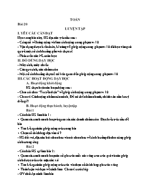 Giáo án các môn học Lớp 1 - Tuần 9 - Nguyễn Thị Thanh Mai