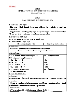 Giáo án các môn học Lớp 3 - Tuần 13 - Nguyễn Thị Tuyết Hồng
