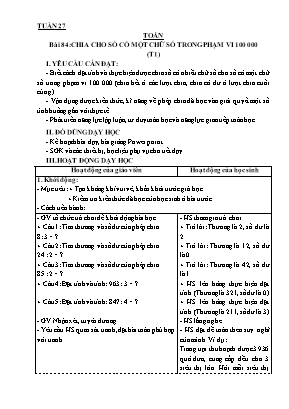 Giáo án các môn học Lớp 3 - Tuần 27 - Nguyễn Thị Tuyết Hồng