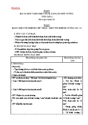 Giáo án các môn học Lớp 3 - Tuần 31 - Nguyễn Thị Tuyết Hồng