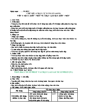 Giáo án Giáo dục thể chất 6 - Tuần 5 - Năm học 2023-2024 - Nguyễn Quang Cần