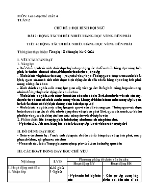 Giáo án Giáo dục thể chất Lớp 4 - Tuần 2 - Năm học 2023-2024 - Nguyễn Quang Cần