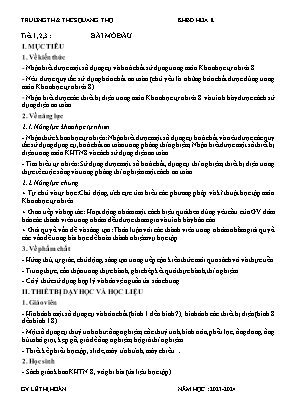 Giáo án Hóa học 8 - Tuần 1+2+3 - Năm học 2023-2024 - Lê Thị Hoàn